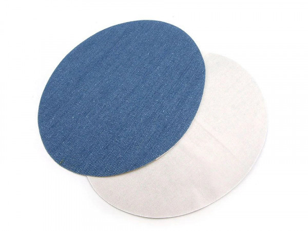 Jeans-Bügelflicken oval "jeansblau"