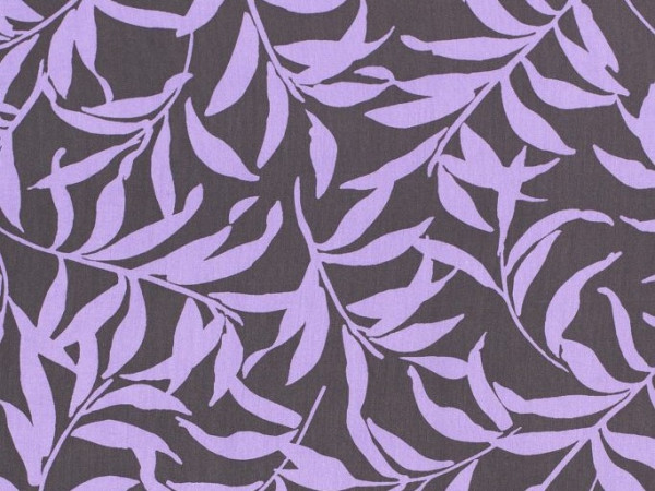Viskose "Blätter" grau-lila