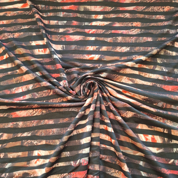 Double Face Polyesterjersey "Stripes" bunt