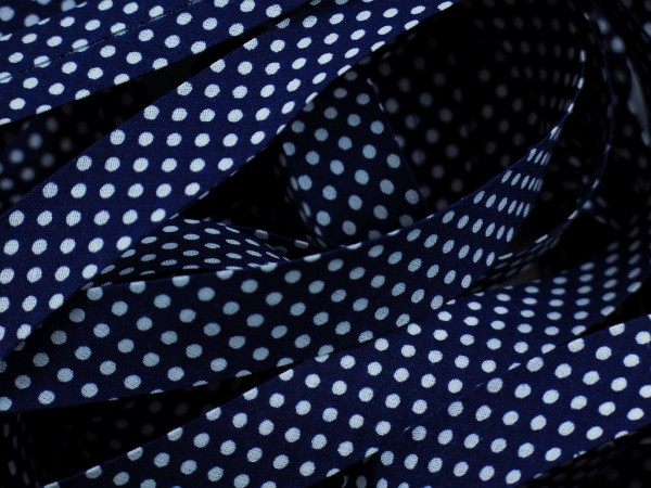 Baumwoll-Schrägband Dots "navy" 20mm
