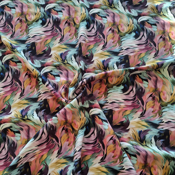 Viskose "Feuertanz" mint/beere