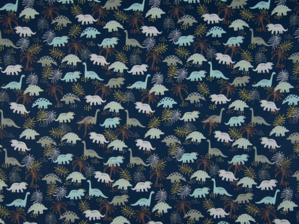 Baumwollstoff "Dino´s" navy