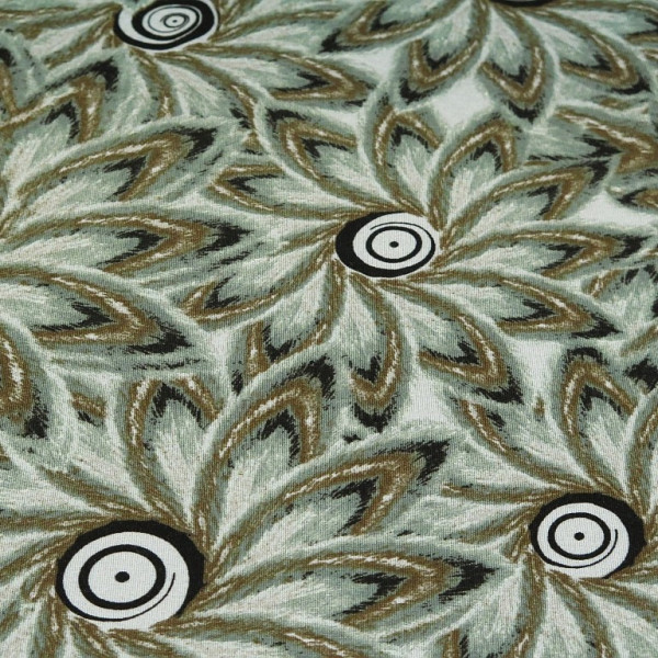 Viskosejersey "Spiral Flower" braun