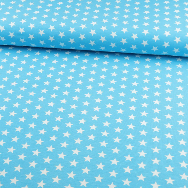 Baumwolljersey "Sterne" himmelblau
