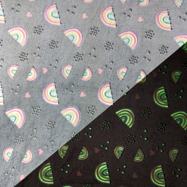 Wellnessfleece GLOW IN THE DARK "Regenbogen"