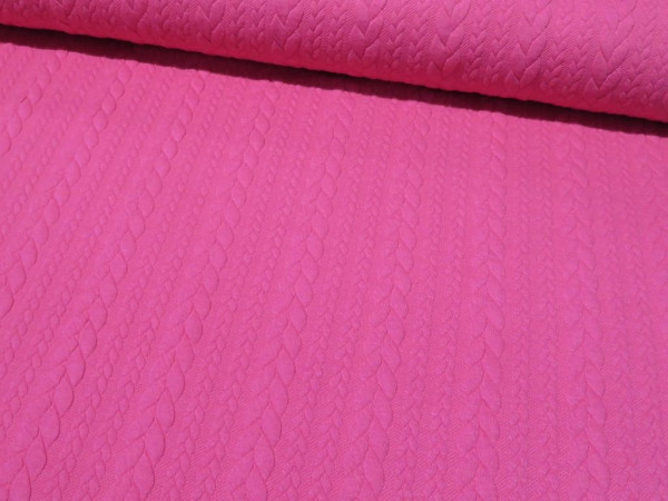 Jacquardjersey "Zopf" pink