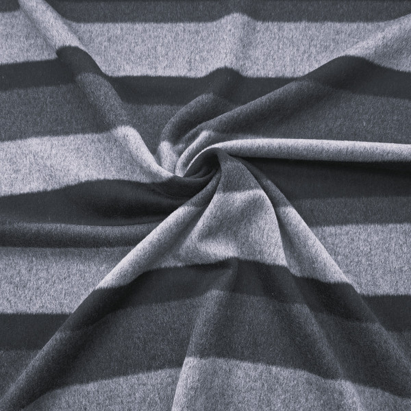 Mantelstoff "Streifen" grau/schwarz