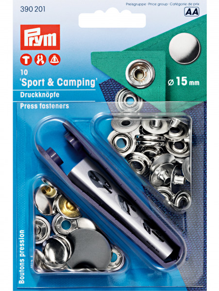 Prym Sport&Camping Druckknöpfe " silber " 15mm