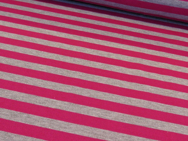 Kuschelsweat "Streifen" pink-hellgrau