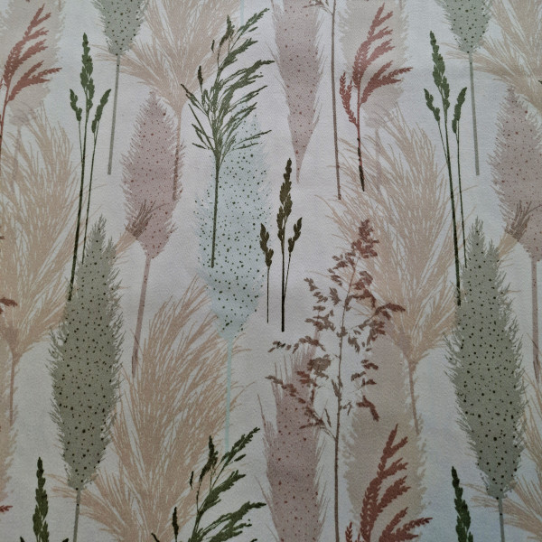 Baumwollsatin "Pampasgras" rose/mint