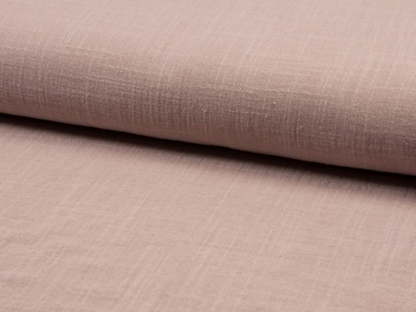 Musselin Leinenlook "altrosa"