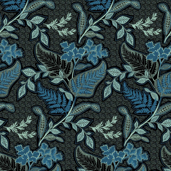 Viskosejersey "Flower" petrol