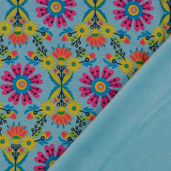 Alpensweat "Flower Power" türkis pink