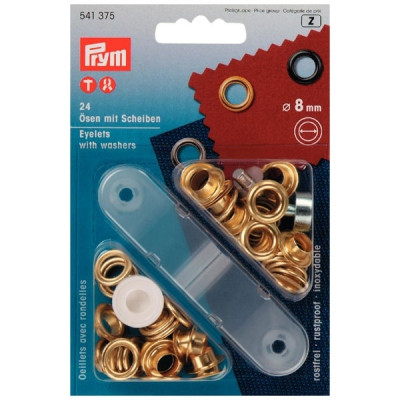 Prym Ösen mit Scheiben 8mm Gold