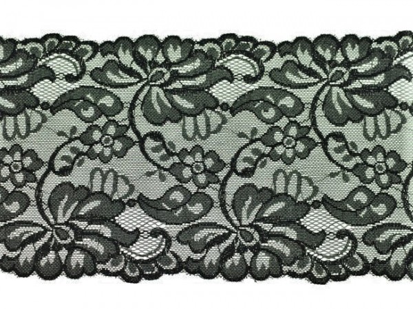 Spitze Flower "schwarz" 15,5cm