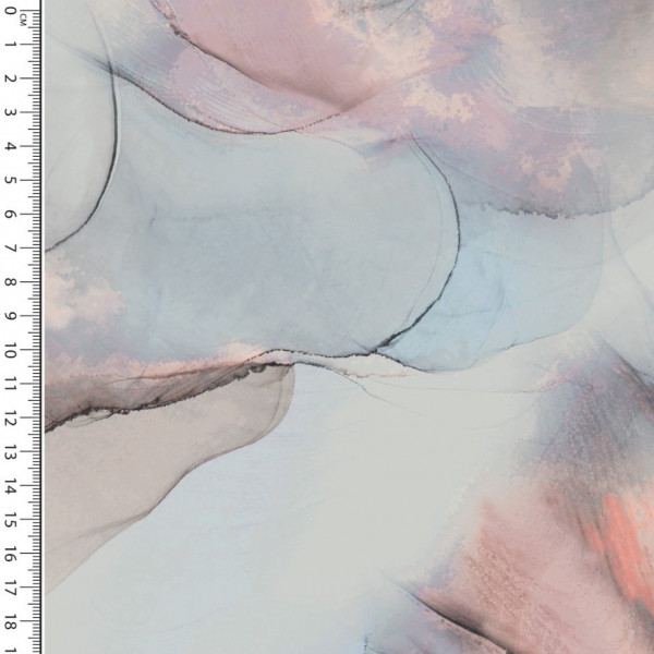 Musselin "Aquarell" blau/rosa