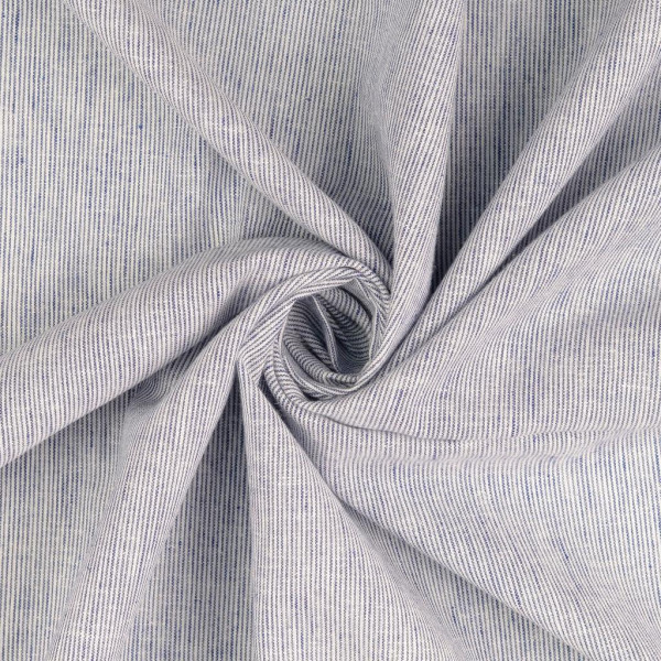 Leinen "Streifen" jeansblau-weiß
