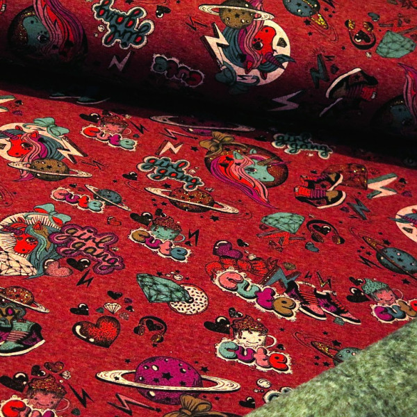 Alpensweat "Girl Gang" bordo meliert